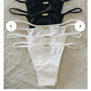 Mamoosh black organic cotton thongs , set of 3